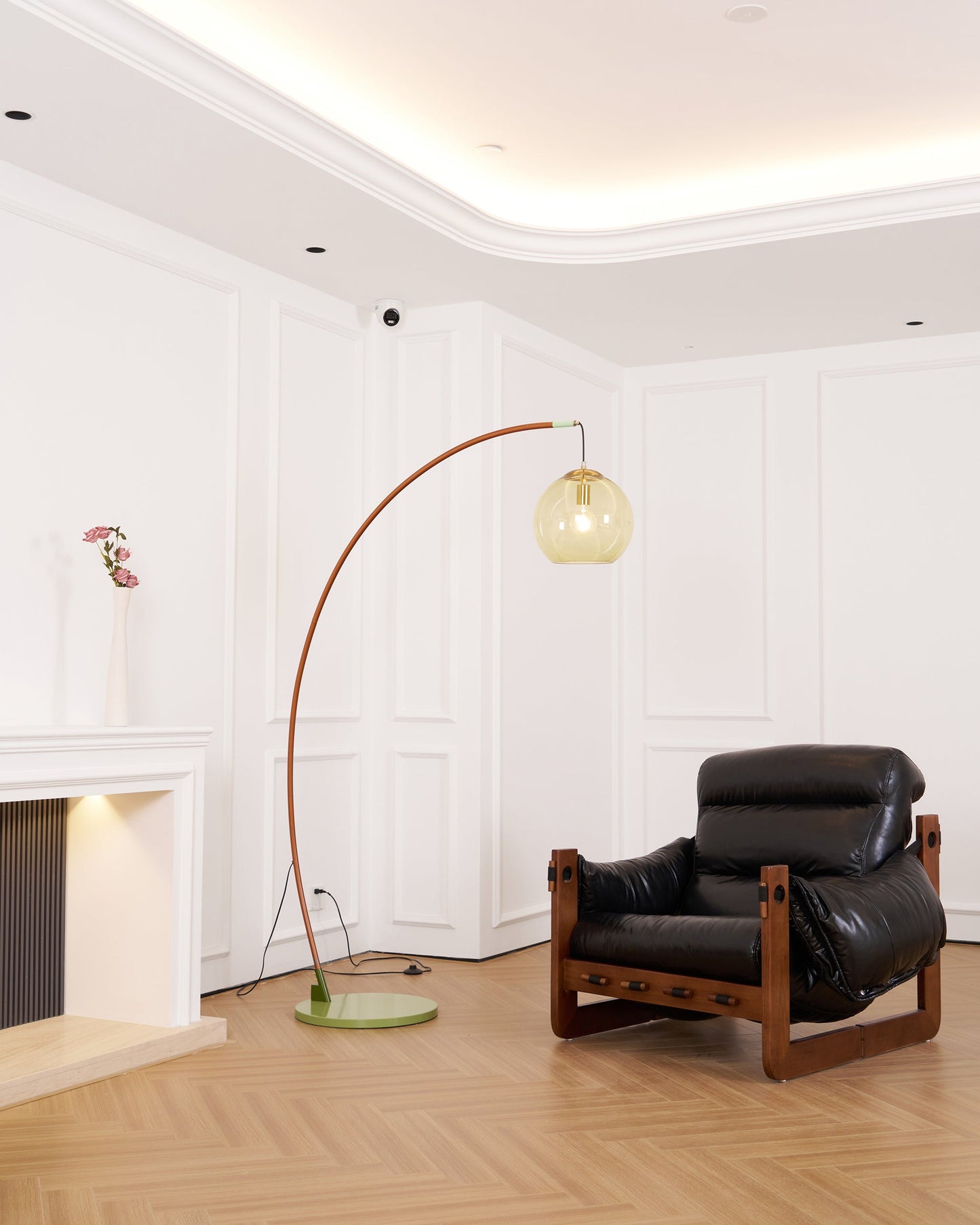 Drum Shade Arc Floor Lamp