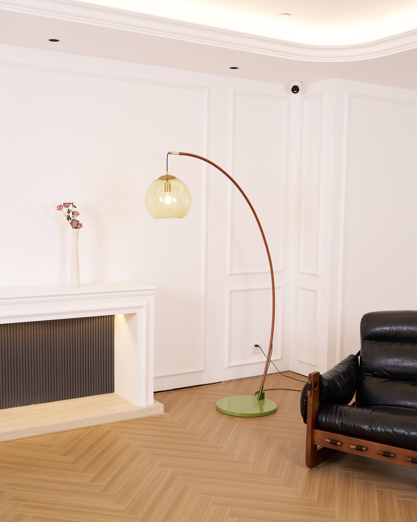 Drum Shade Arc Floor Lamp