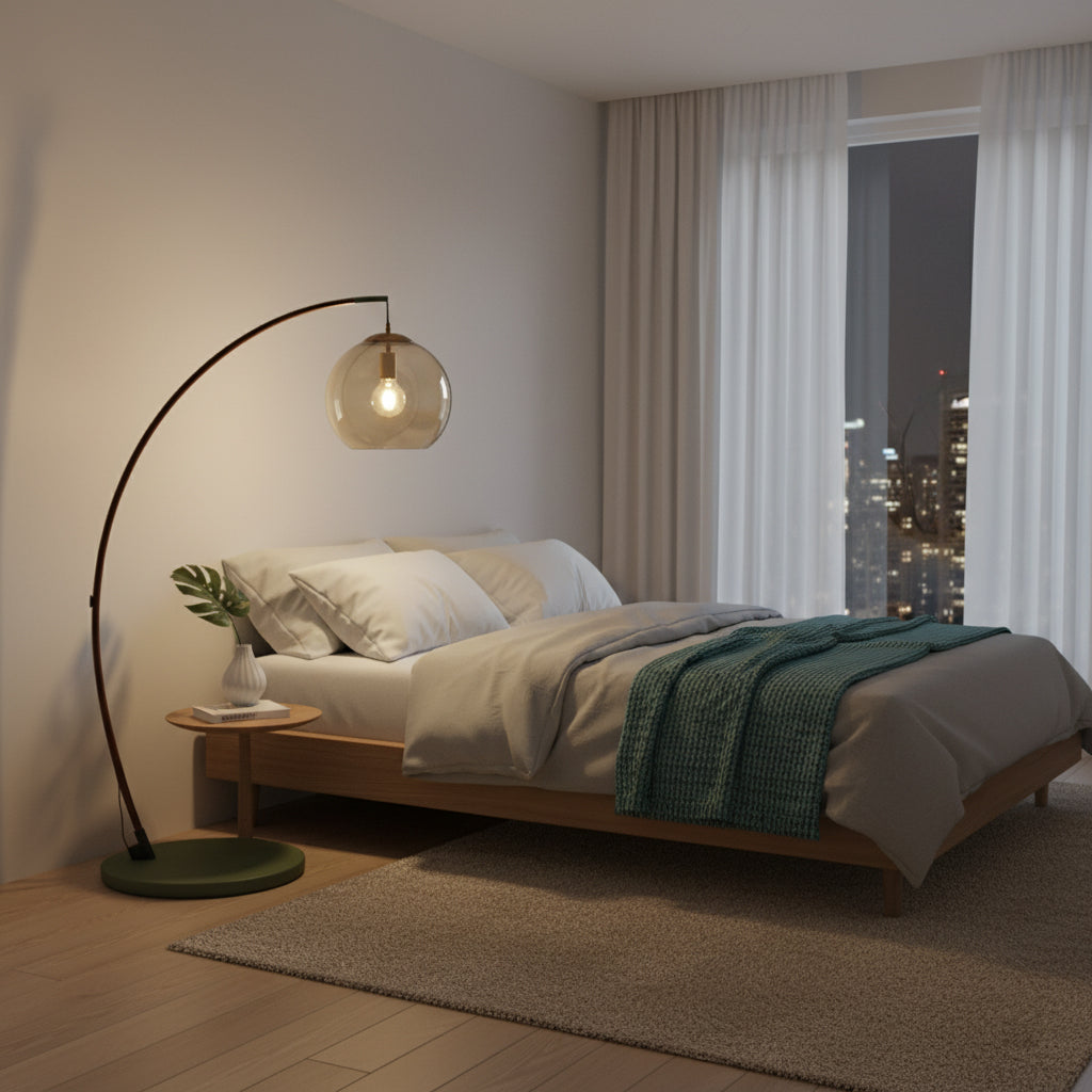 Drum Shade Arc Floor Lamp