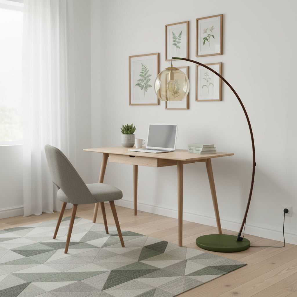 Drum Shade Arc Floor Lamp