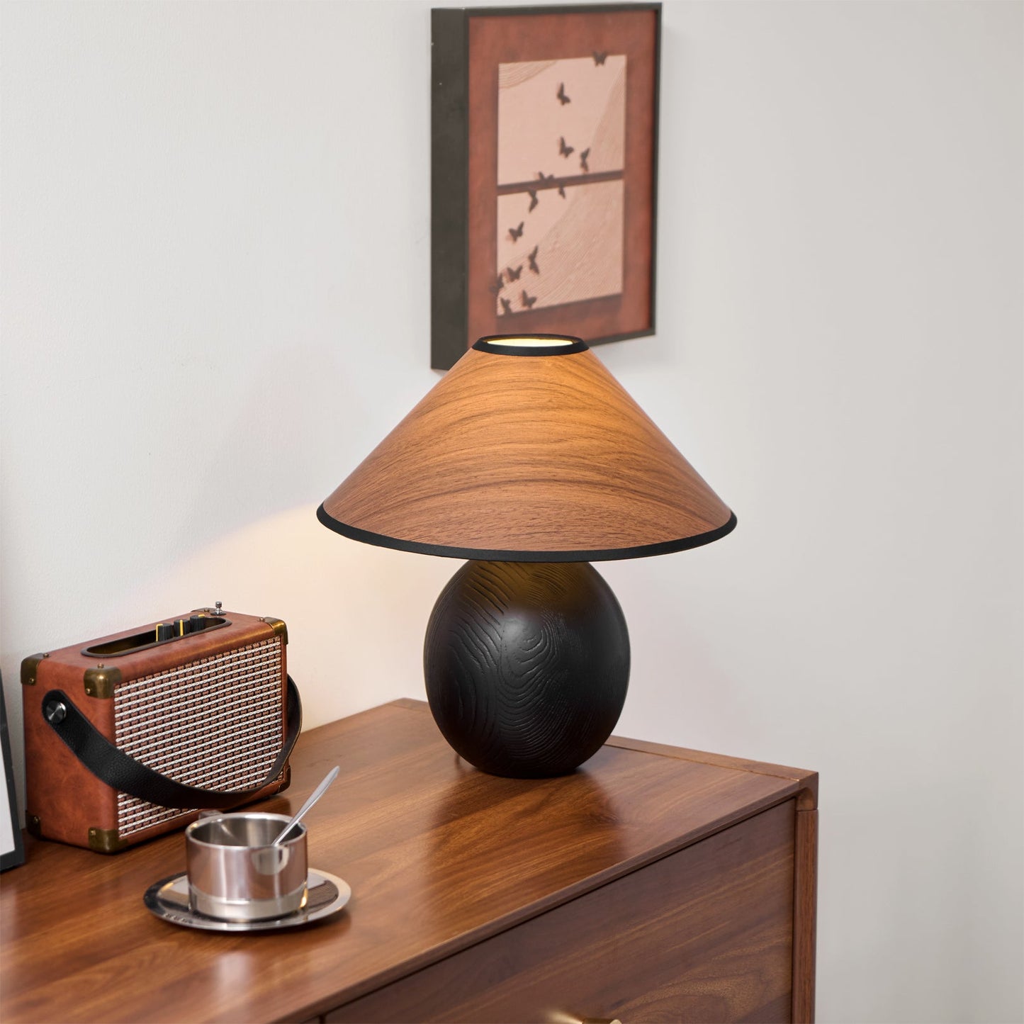 Wood Grain Paper Shade Table Lamp