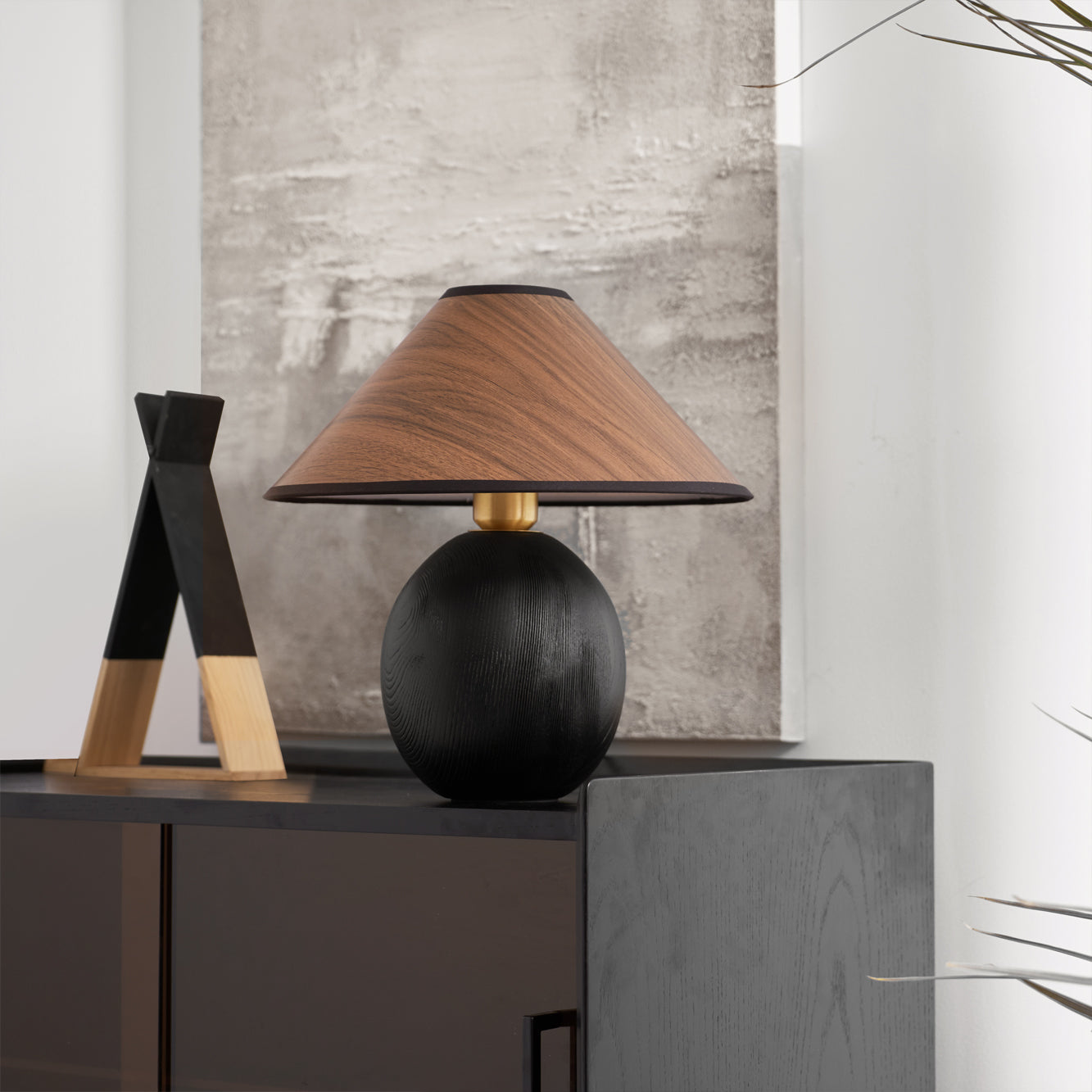Wood Grain Paper Shade Table Lamp