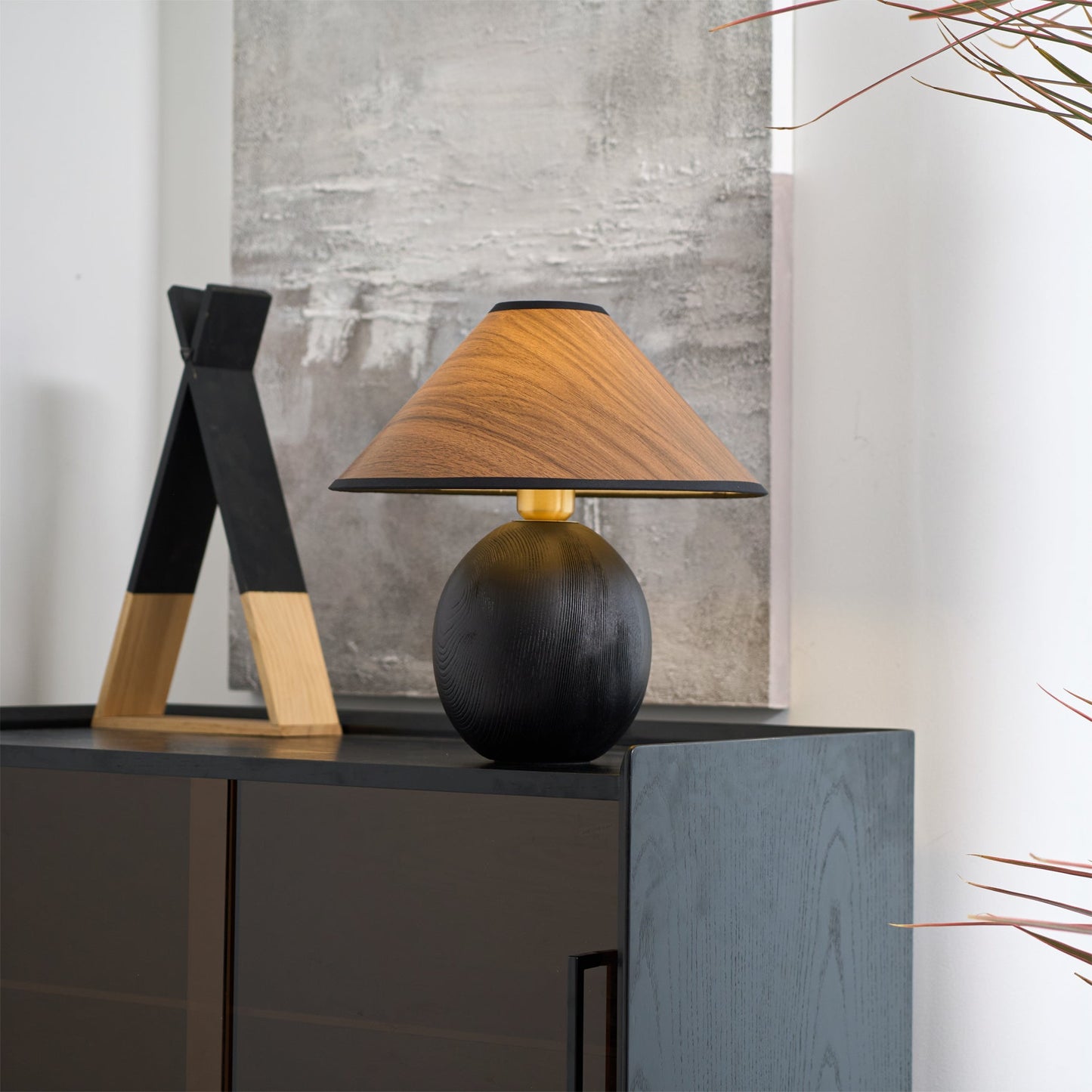 Wood Grain Paper Shade Table Lamp