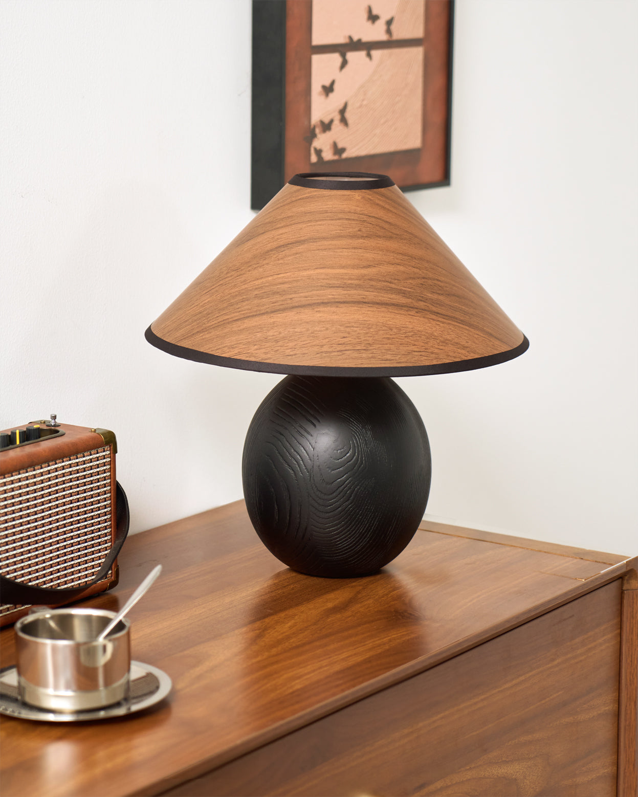 Wood Grain Paper Shade Table Lamp