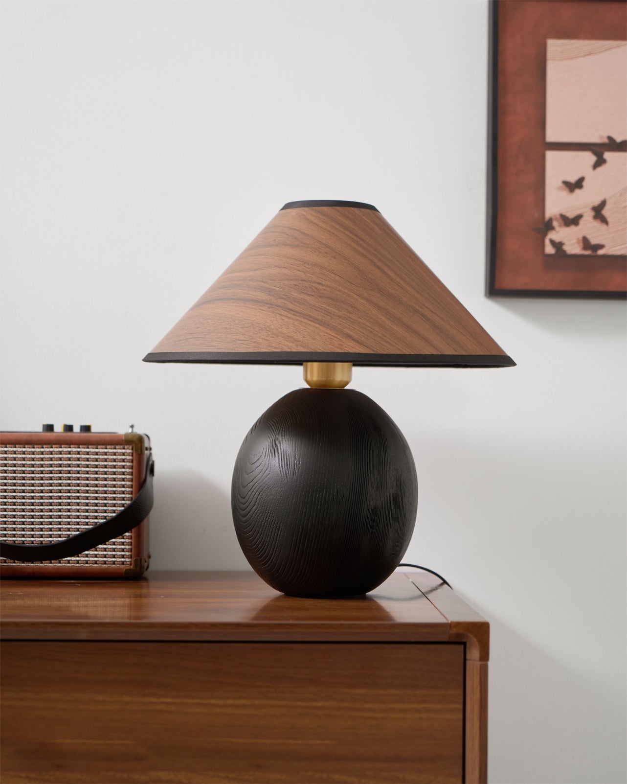 Wood Grain Paper Shade Table Lamp