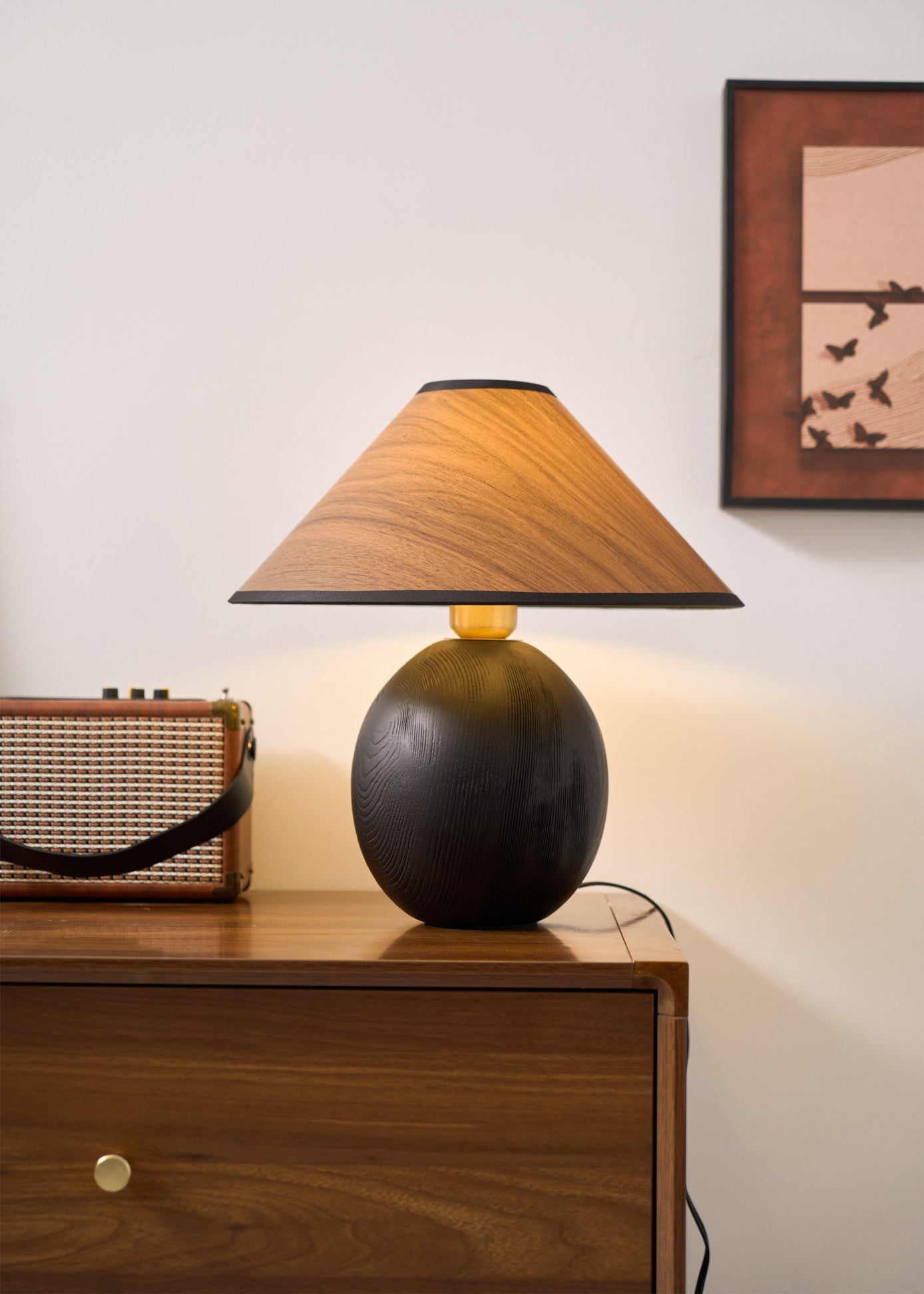 Wood Grain Paper Shade Table Lamp