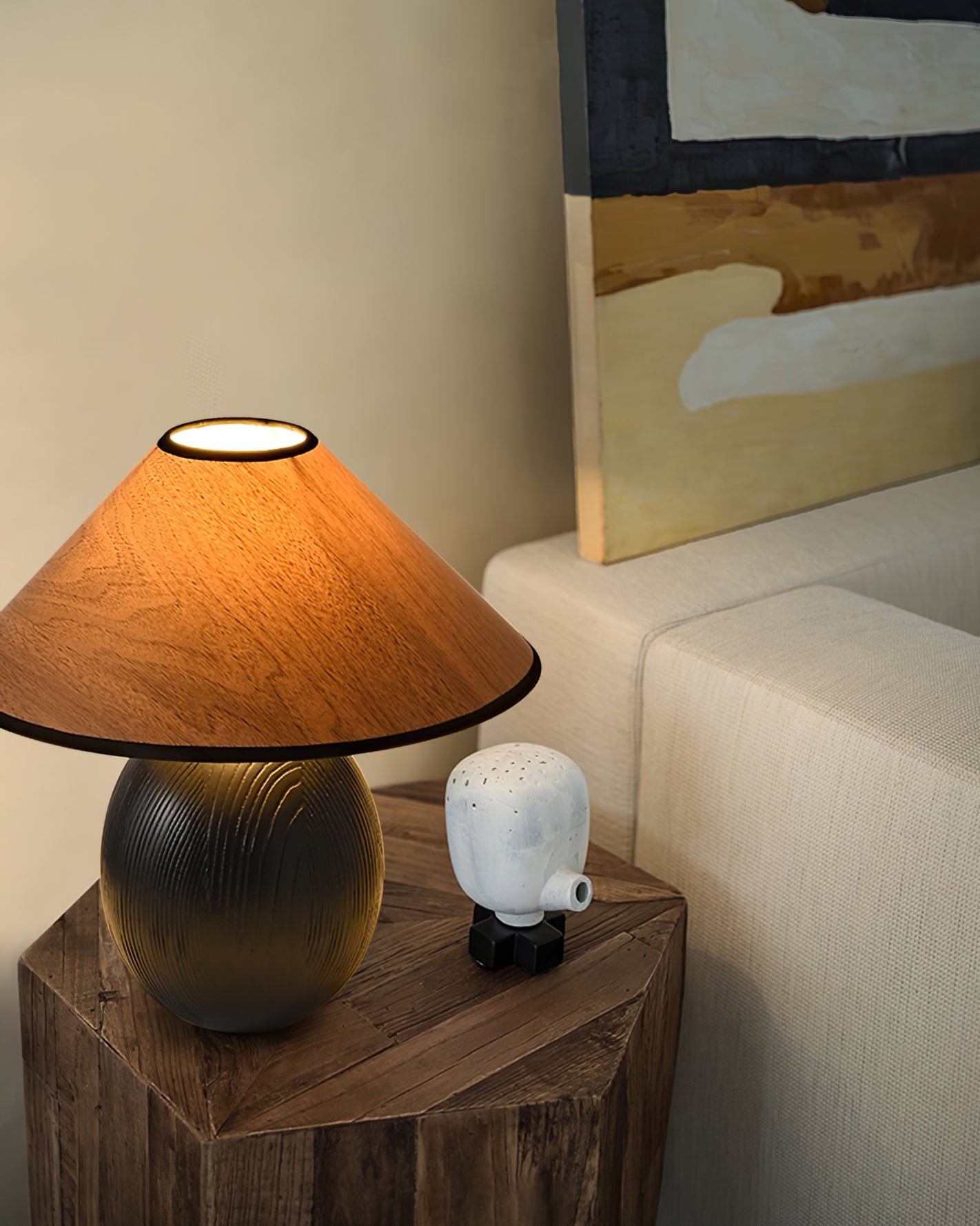 Wood Grain Paper Shade Table Lamp