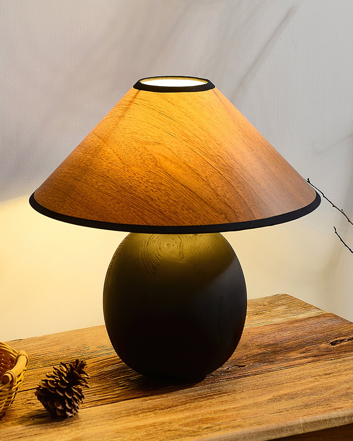 Wood Grain Paper Shade Table Lamp