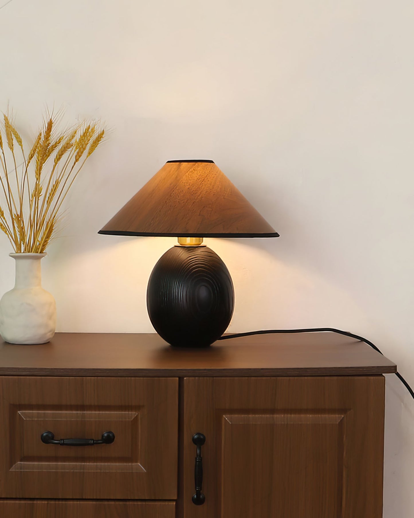 Wood Grain Paper Shade Table Lamp