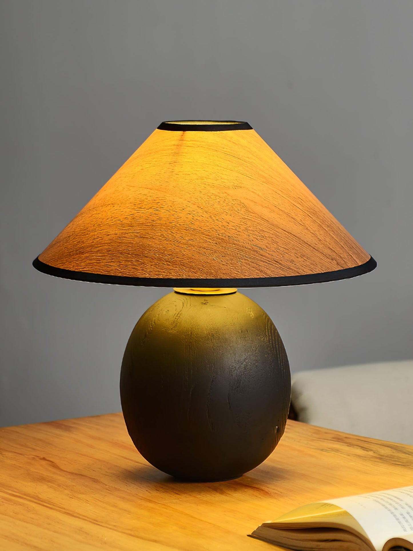 Wood Grain Paper Shade Table Lamp