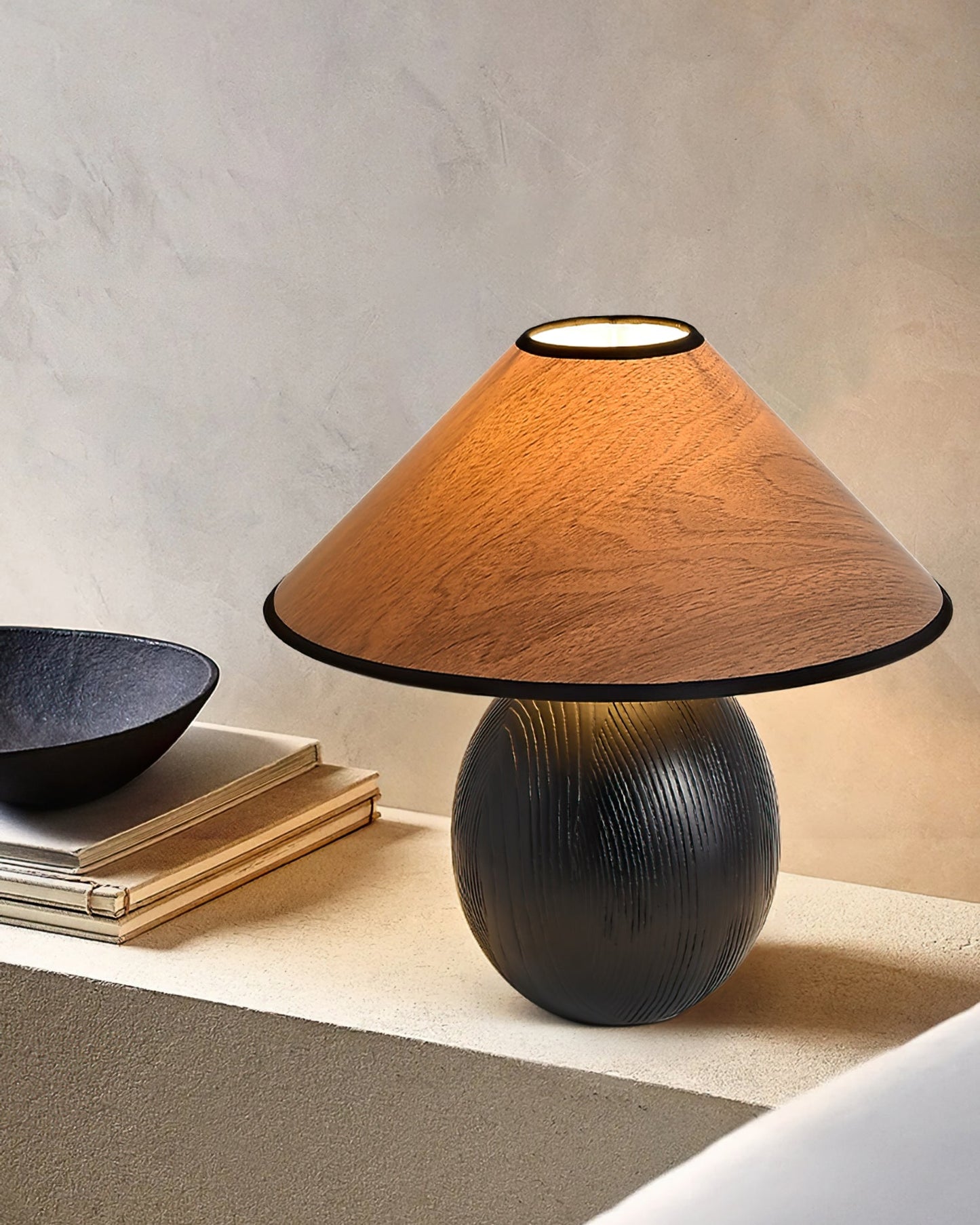 Wood Grain Paper Shade Table Lamp