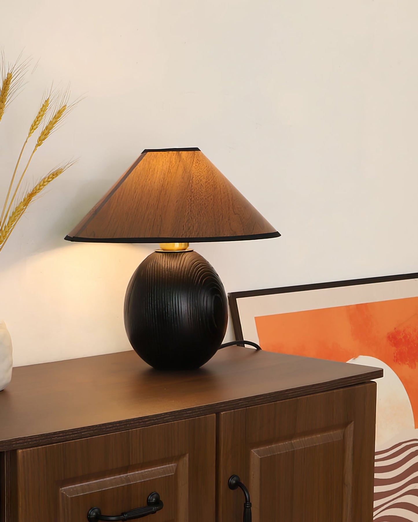 Wood Grain Paper Shade Table Lamp