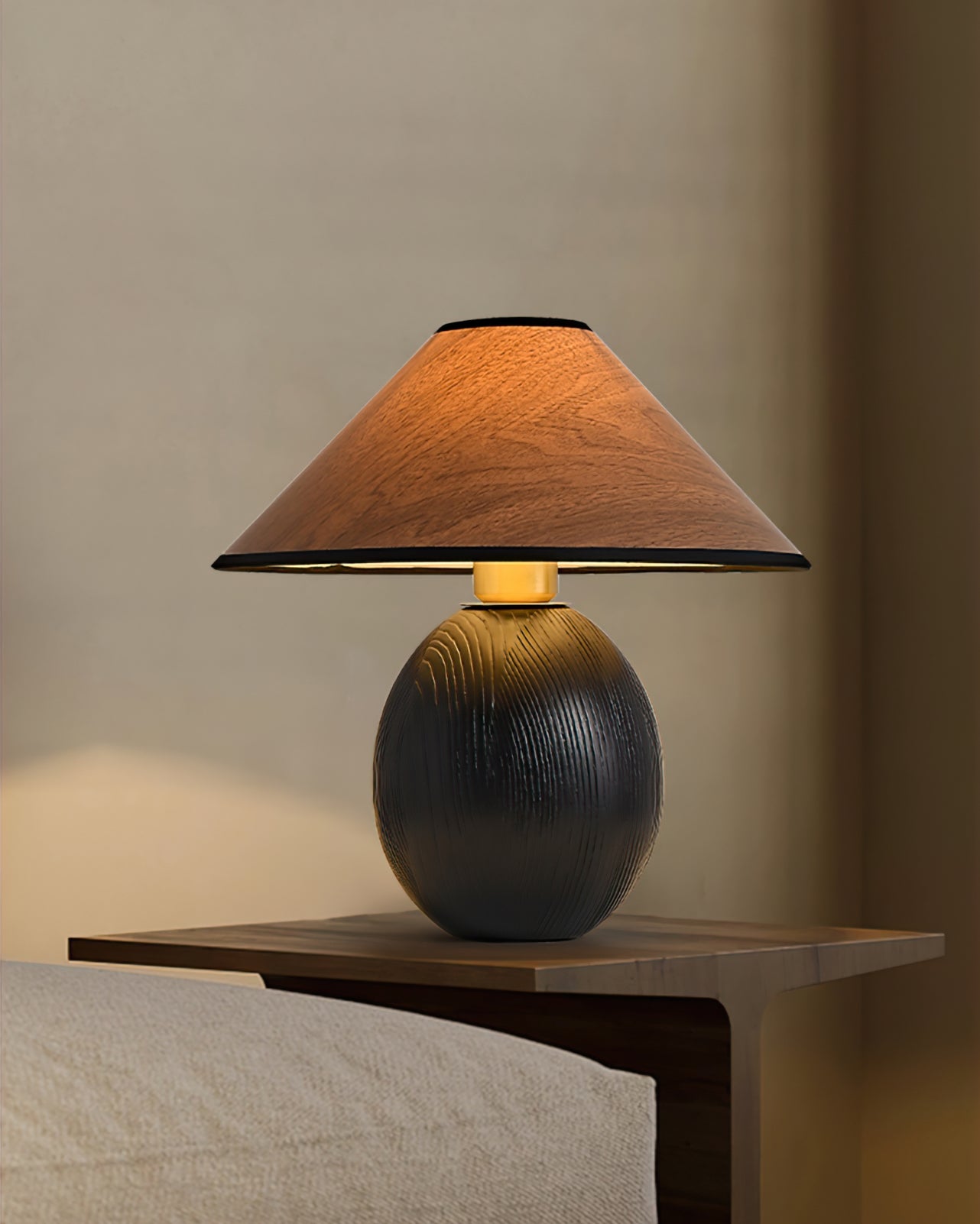 Wood Grain Paper Shade Table Lamp