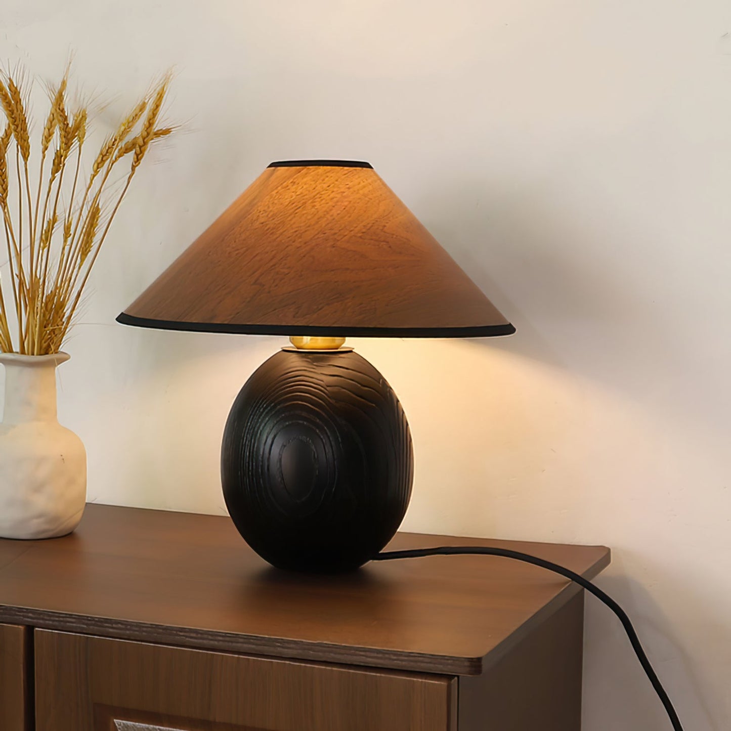 Wood Grain Paper Shade Table Lamp
