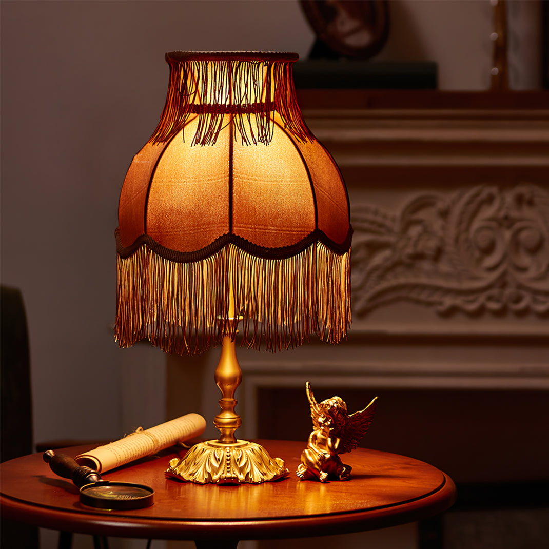 Brass Tassel Fringe Table Lamp