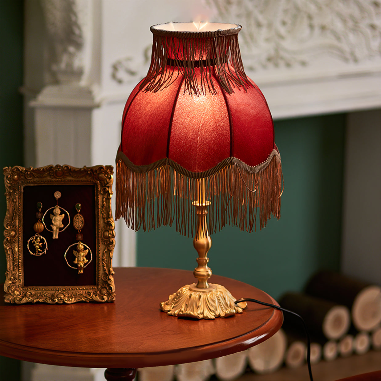 Brass Tassel Fringe Table Lamp