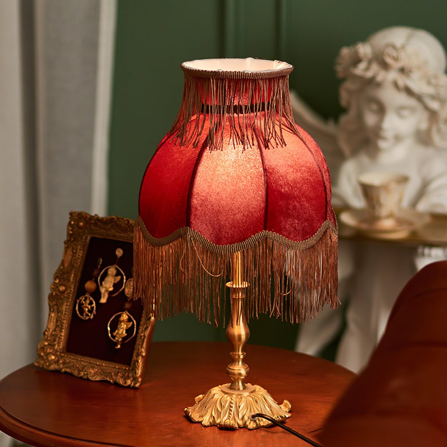 Brass Tassel Fringe Table Lamp