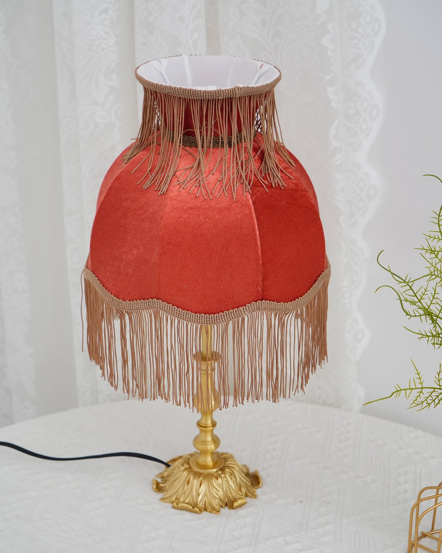 Brass Tassel Fringe Table Lamp
