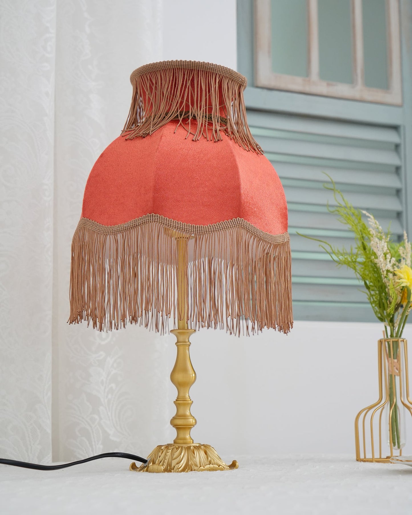 Brass Tassel Fringe Table Lamp