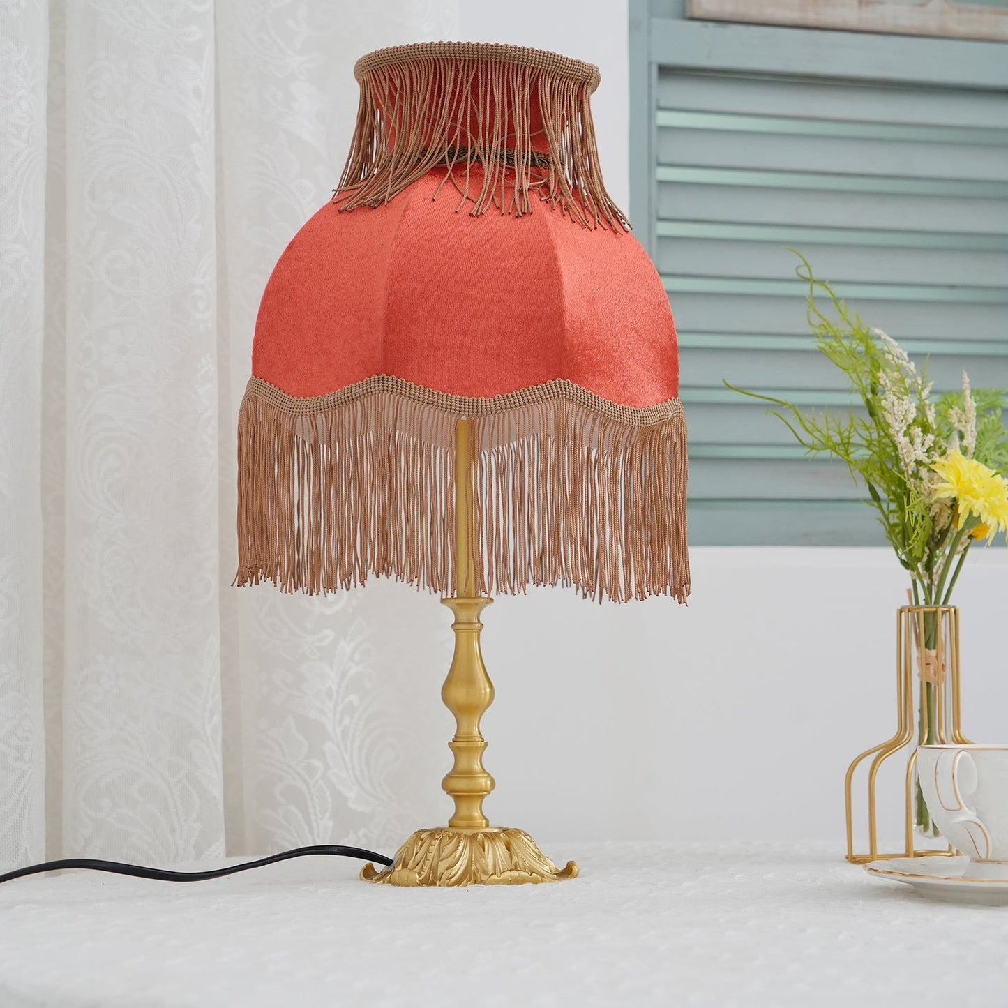 Brass Tassel Fringe Table Lamp