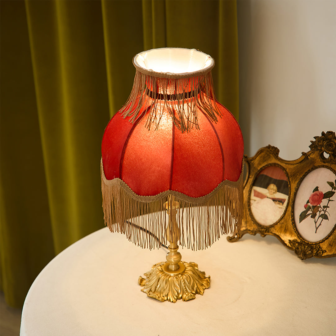 Brass Tassel Fringe Table Lamp
