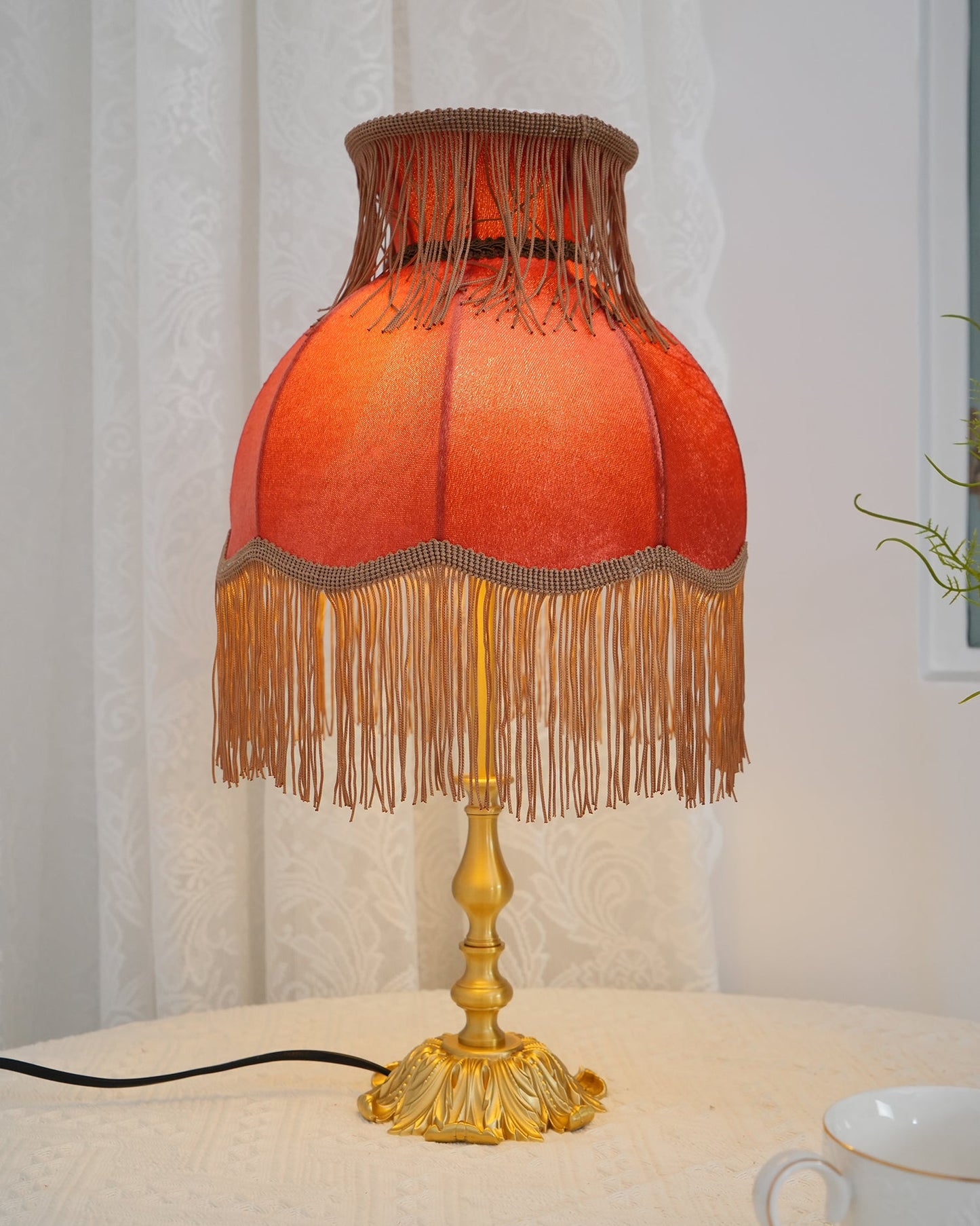 Brass Tassel Fringe Table Lamp