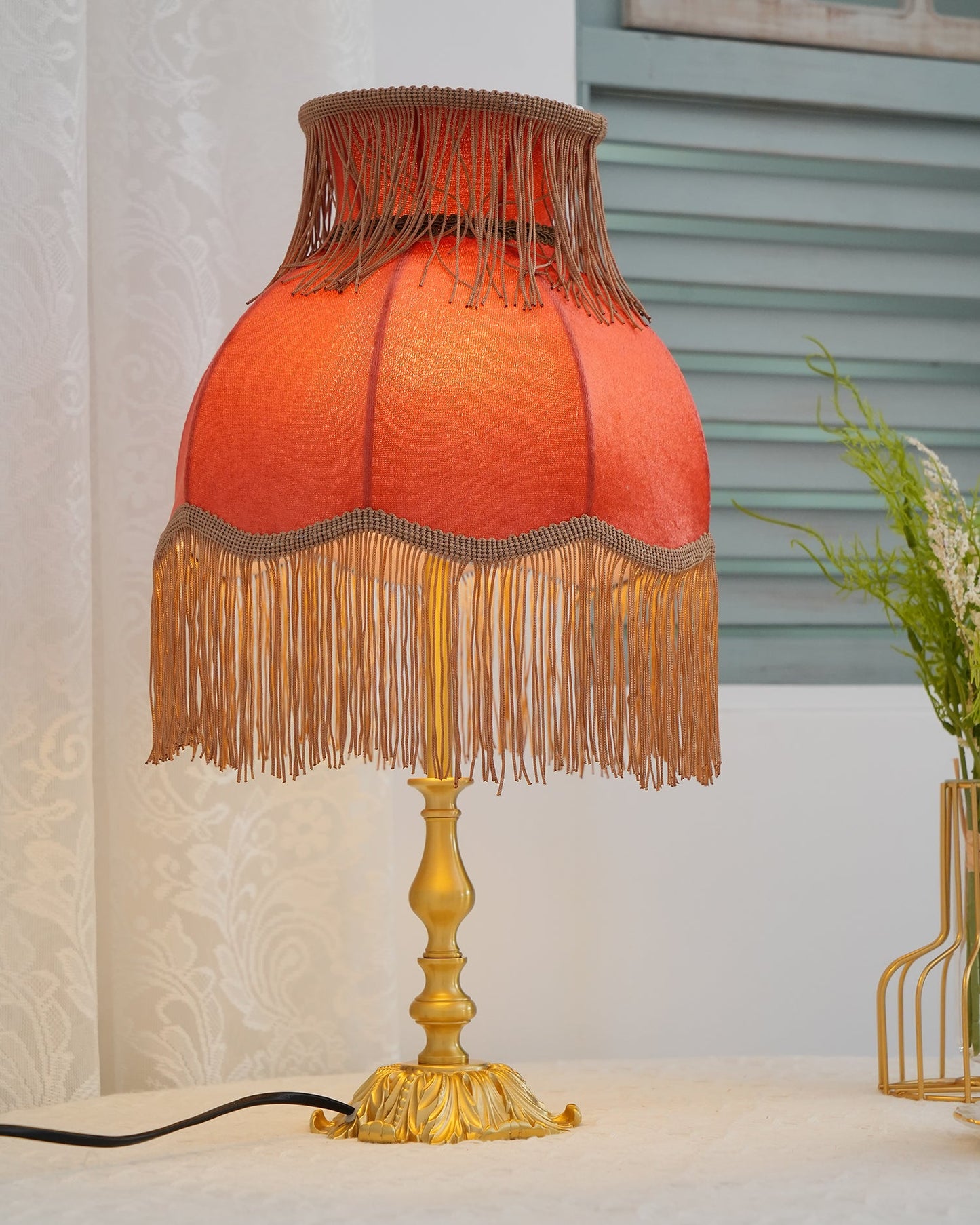 Brass Tassel Fringe Table Lamp
