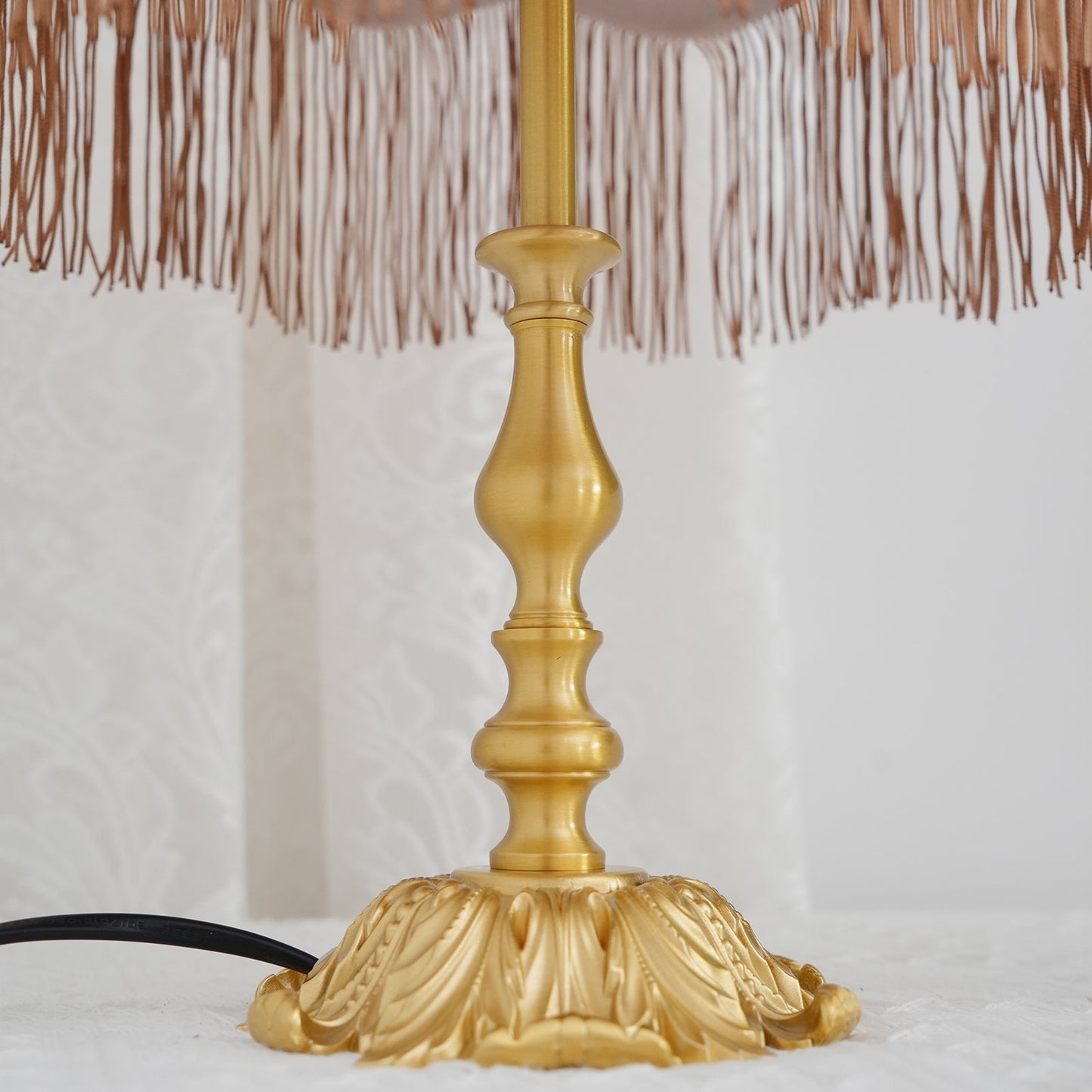 Brass Tassel Fringe Table Lamp
