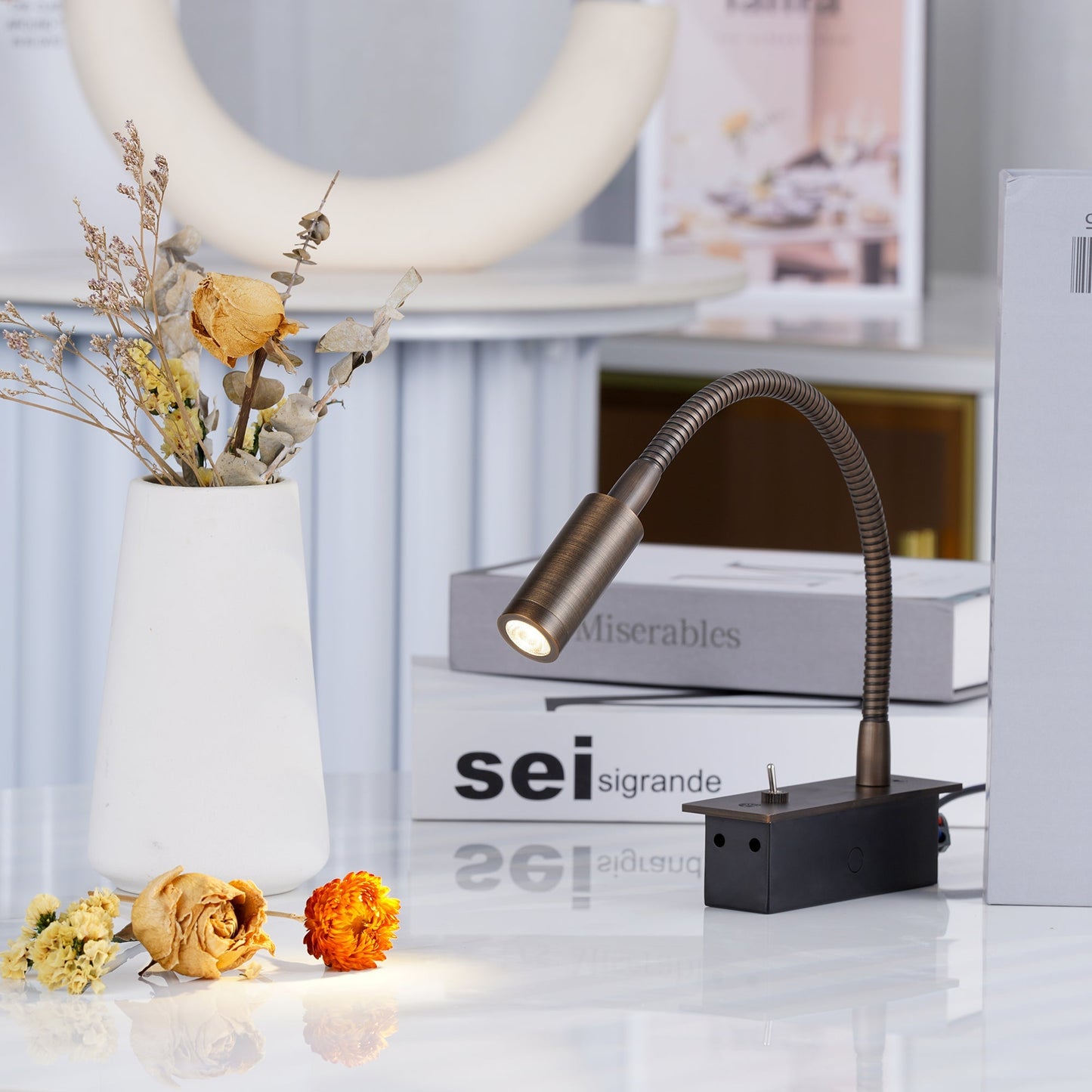 Gooseneck LED Reading Wall Sconce