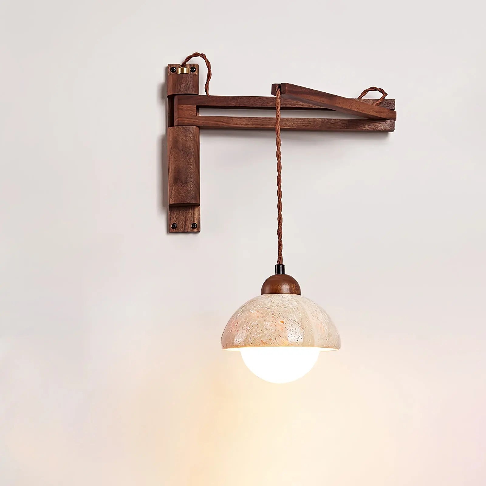 Adjustable Travertine Dome Wall Sconce Erbstuk