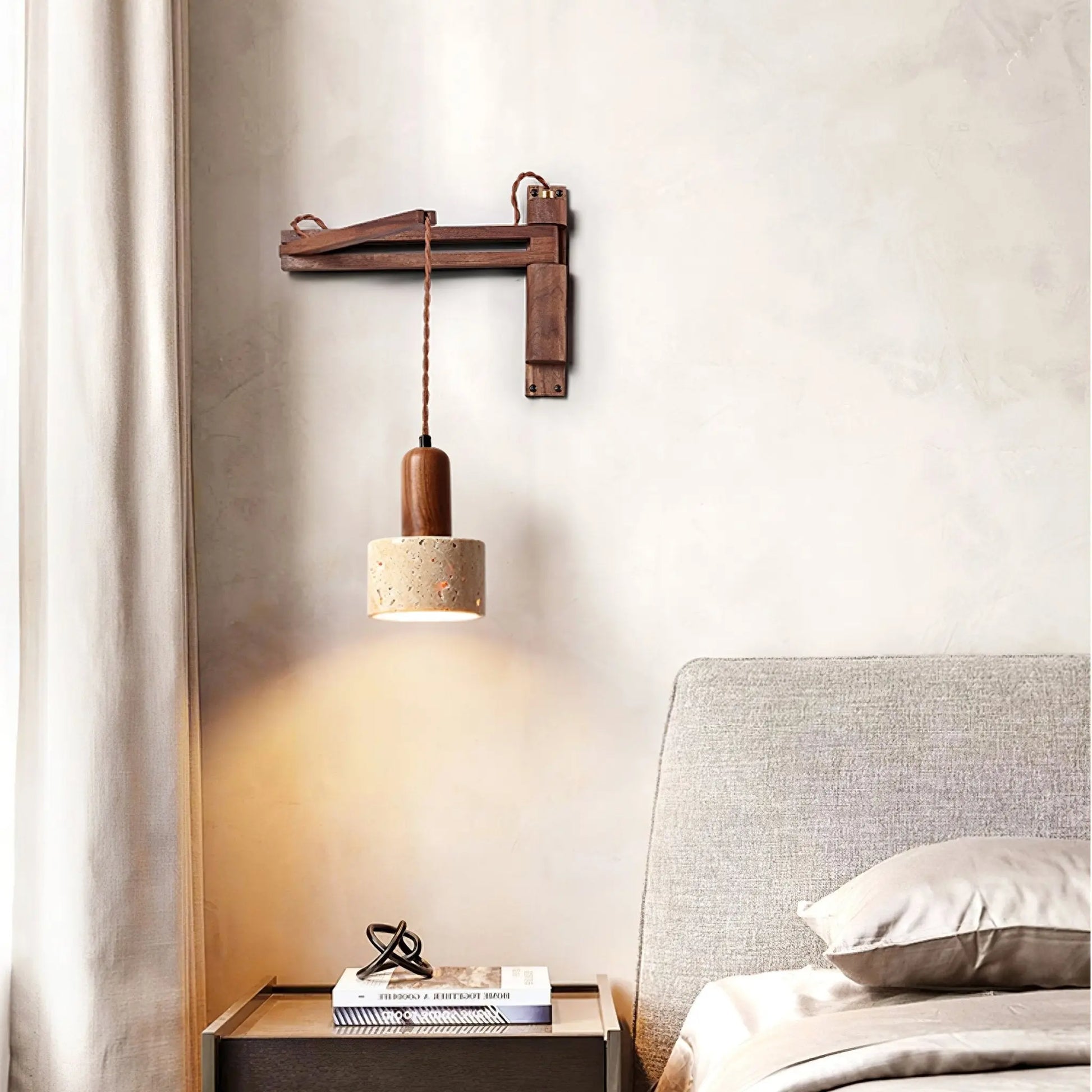Adjustable Travertine Dome Wall Sconce Erbstuk