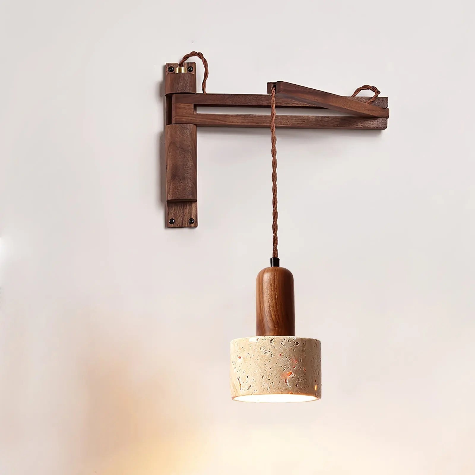 Adjustable Travertine Dome Wall Sconce Erbstuk