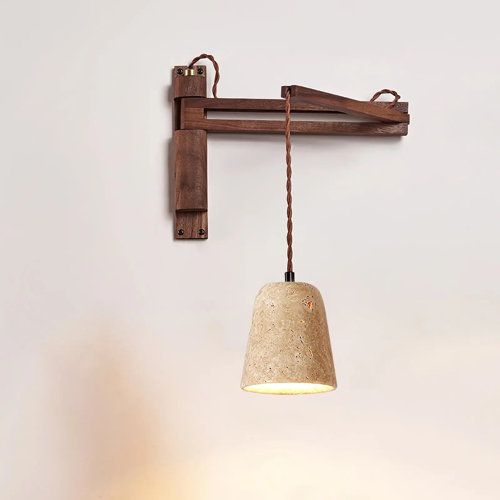 Adjustable Travertine Dome Wall Sconce Erbstuk