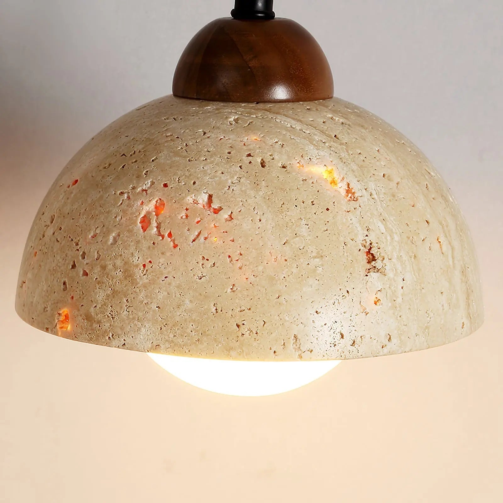 Adjustable Travertine Dome Wall Sconce Erbstuk