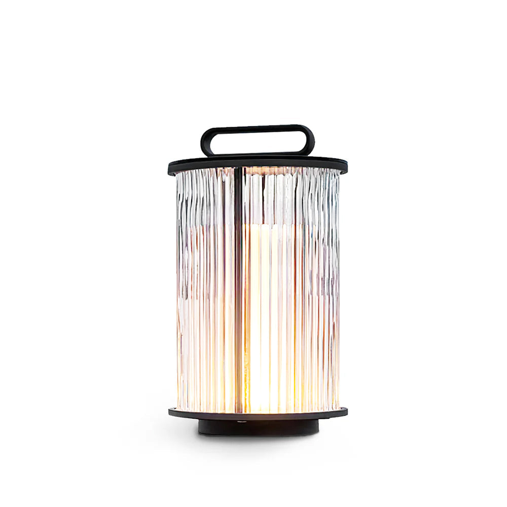 Glass Cylinder Solar Lantern Table Lamp