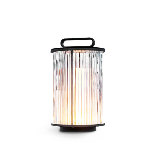 Glass Cylinder Solar Lantern Table Lamp