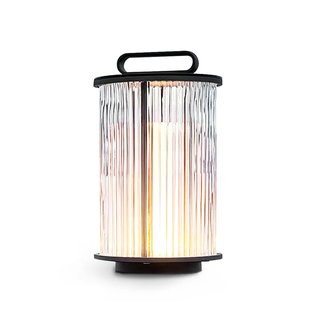 Glass Cylinder Solar Lantern Table Lamp