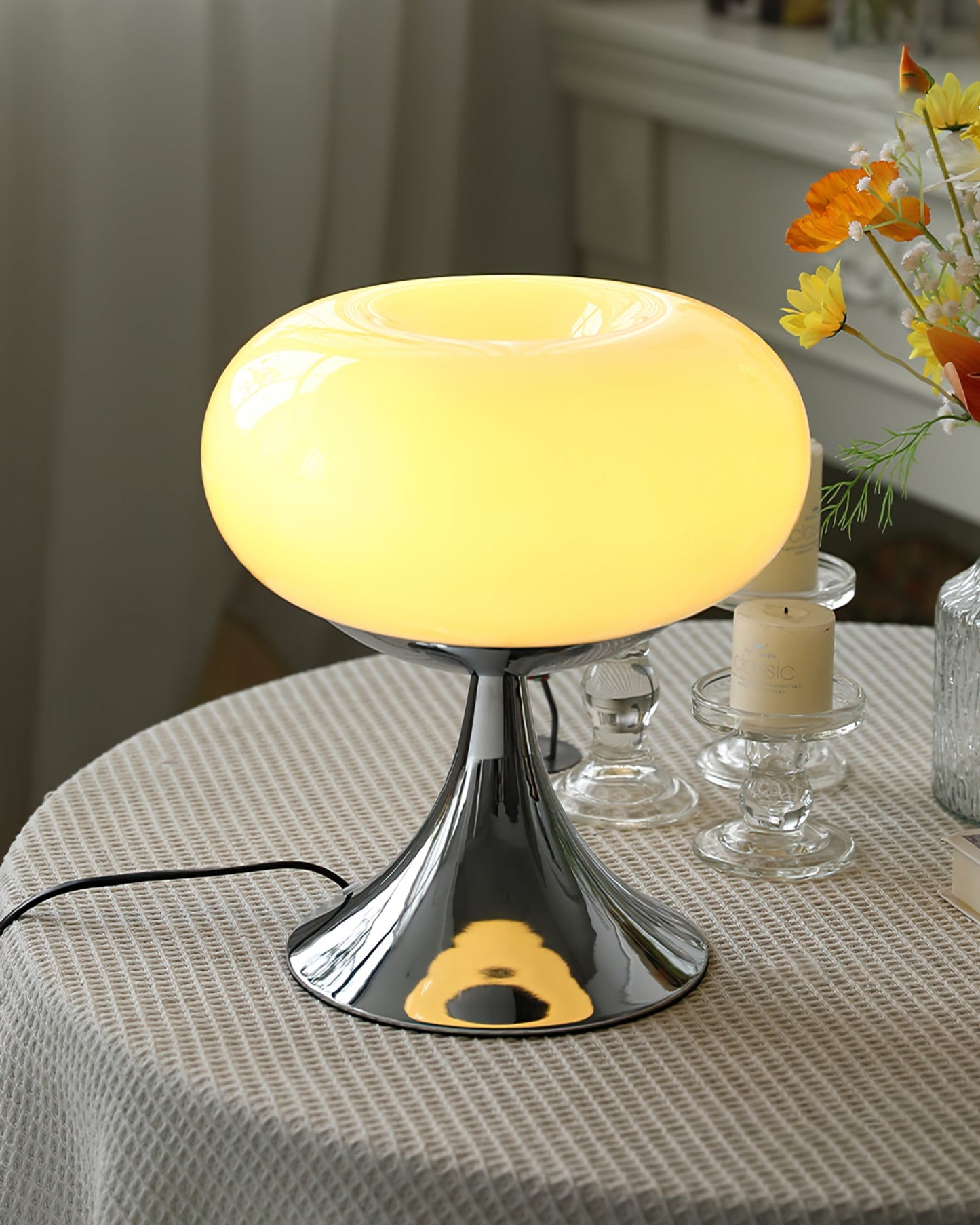 Glass Disc Table Lamp