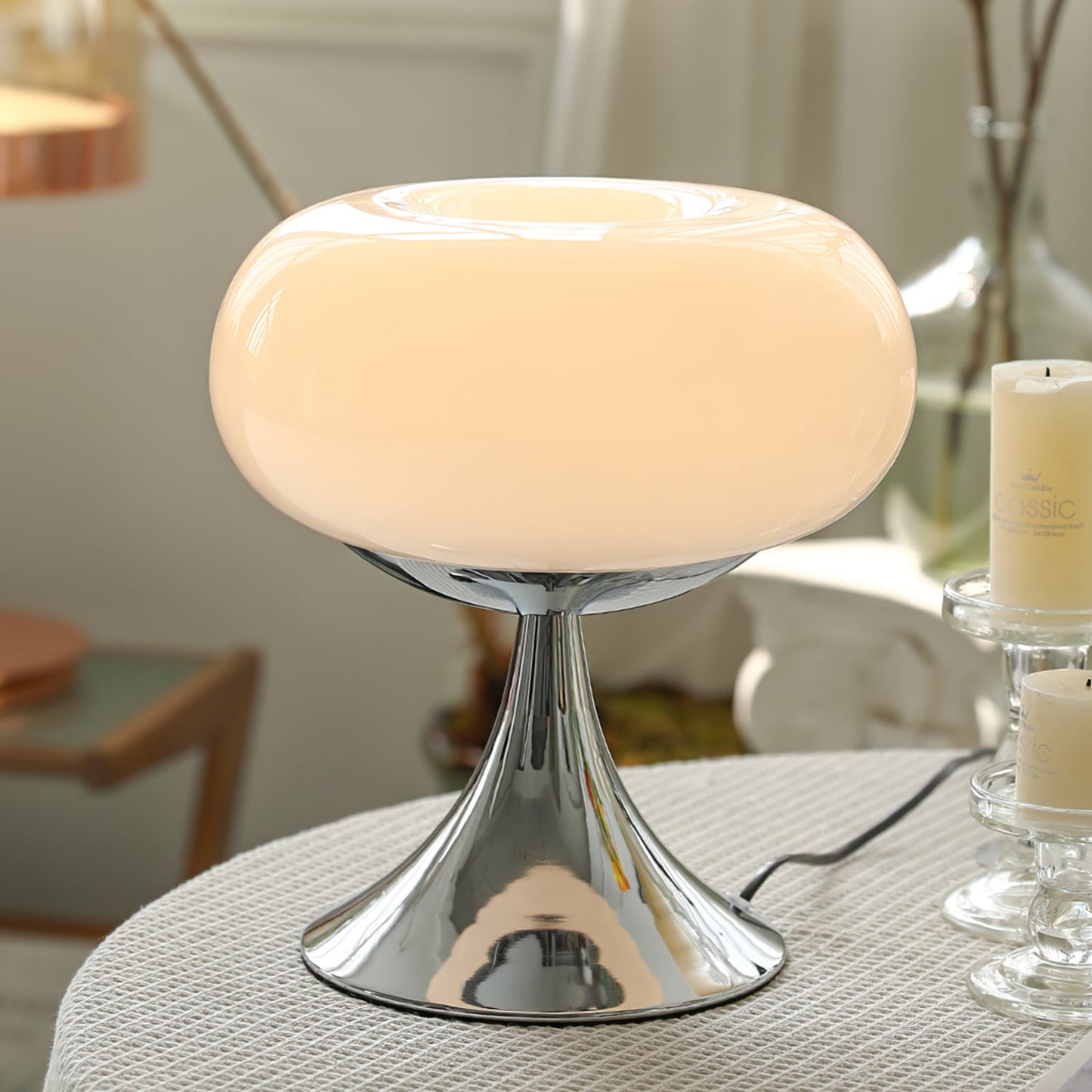 Glass Disc Table Lamp