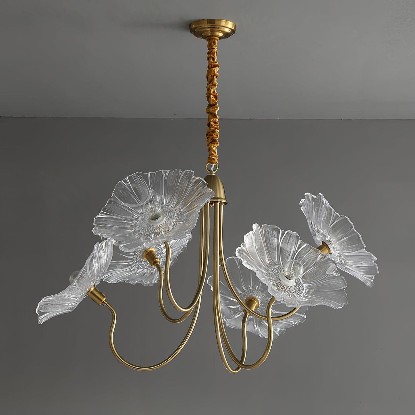 Nara Frosted Glass Lotus Leaf Chandelier