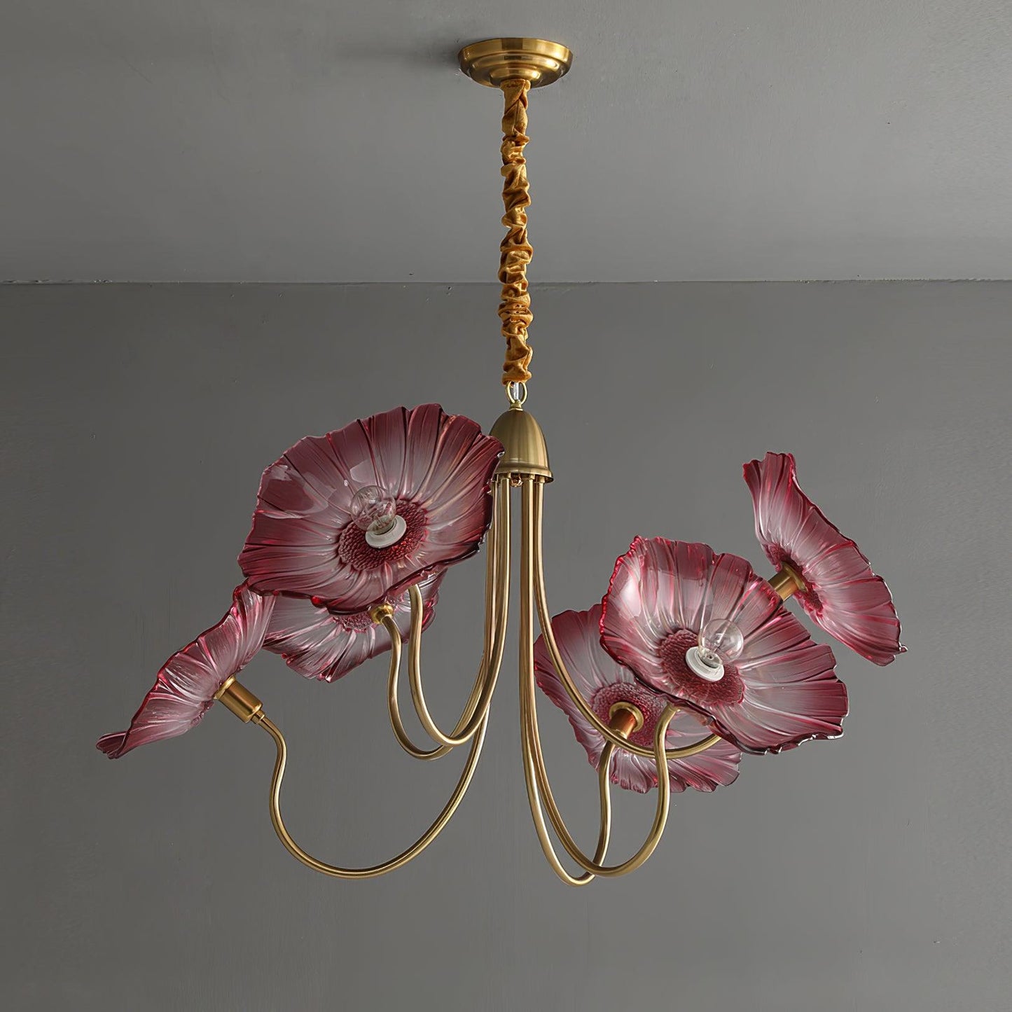 Nara Frosted Glass Lotus Leaf Chandelier