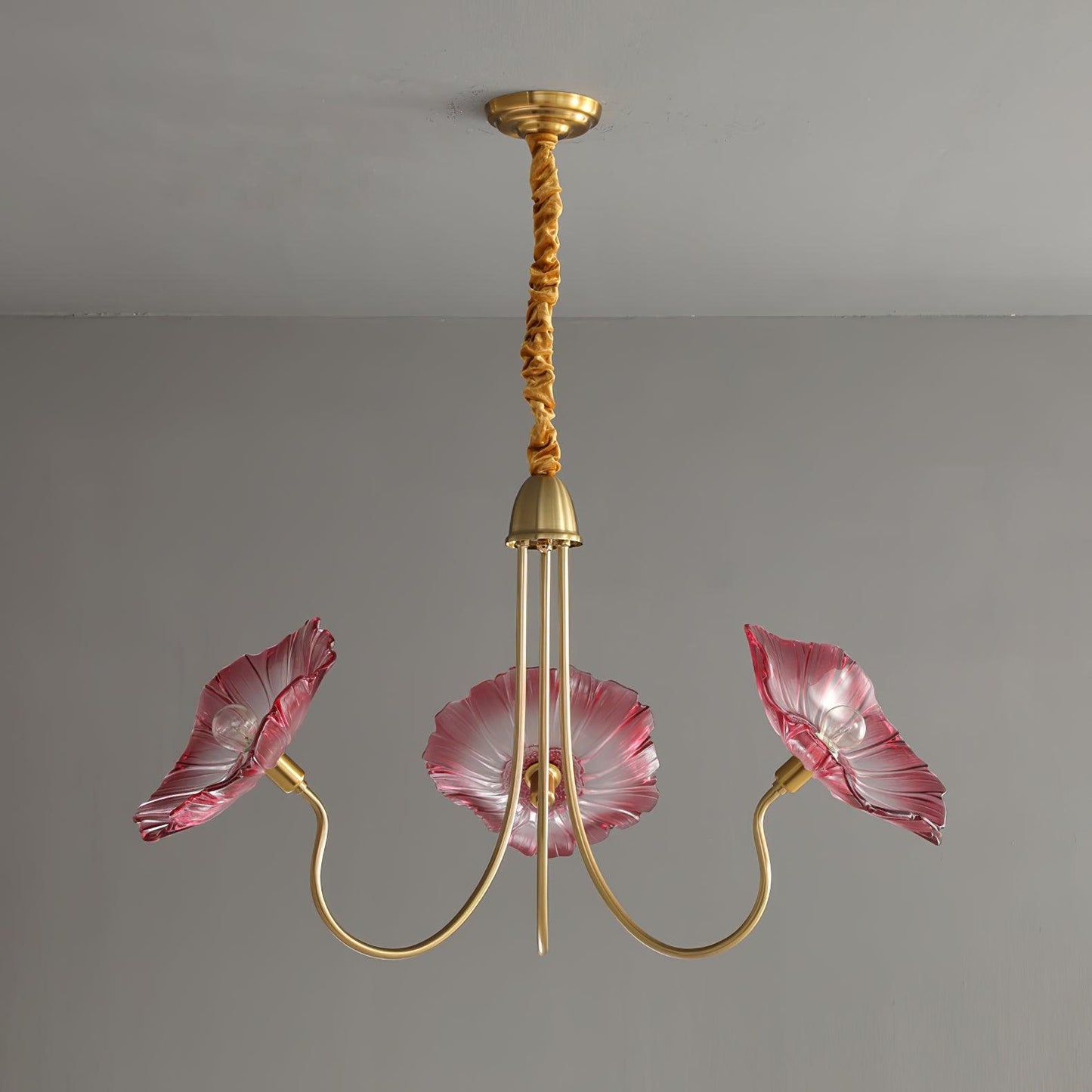 Nara Frosted Glass Lotus Leaf Chandelier