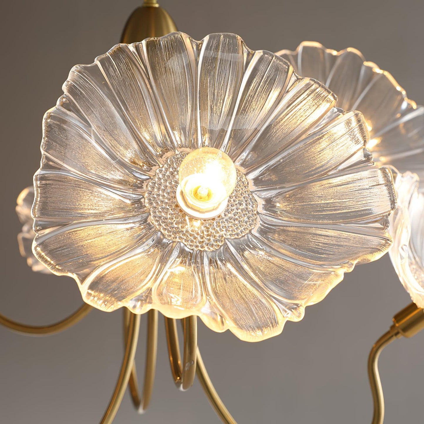 Nara Frosted Glass Lotus Leaf Chandelier