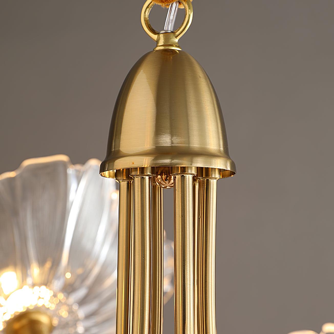 Nara Frosted Glass Lotus Leaf Chandelier