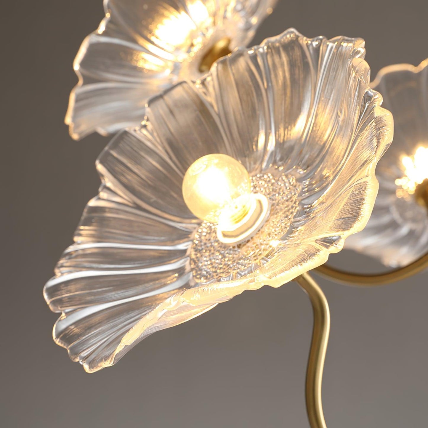 Nara Frosted Glass Lotus Leaf Chandelier