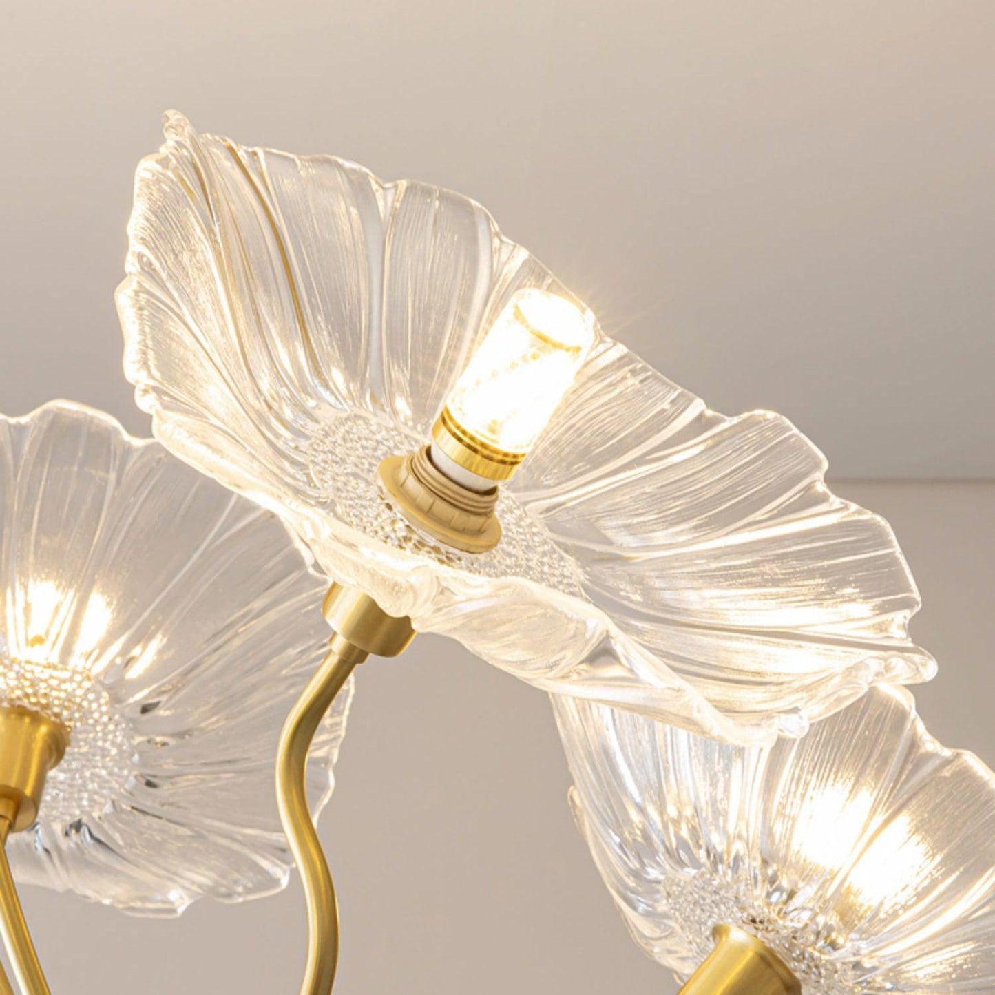 Nara Frosted Glass Lotus Leaf Chandelier