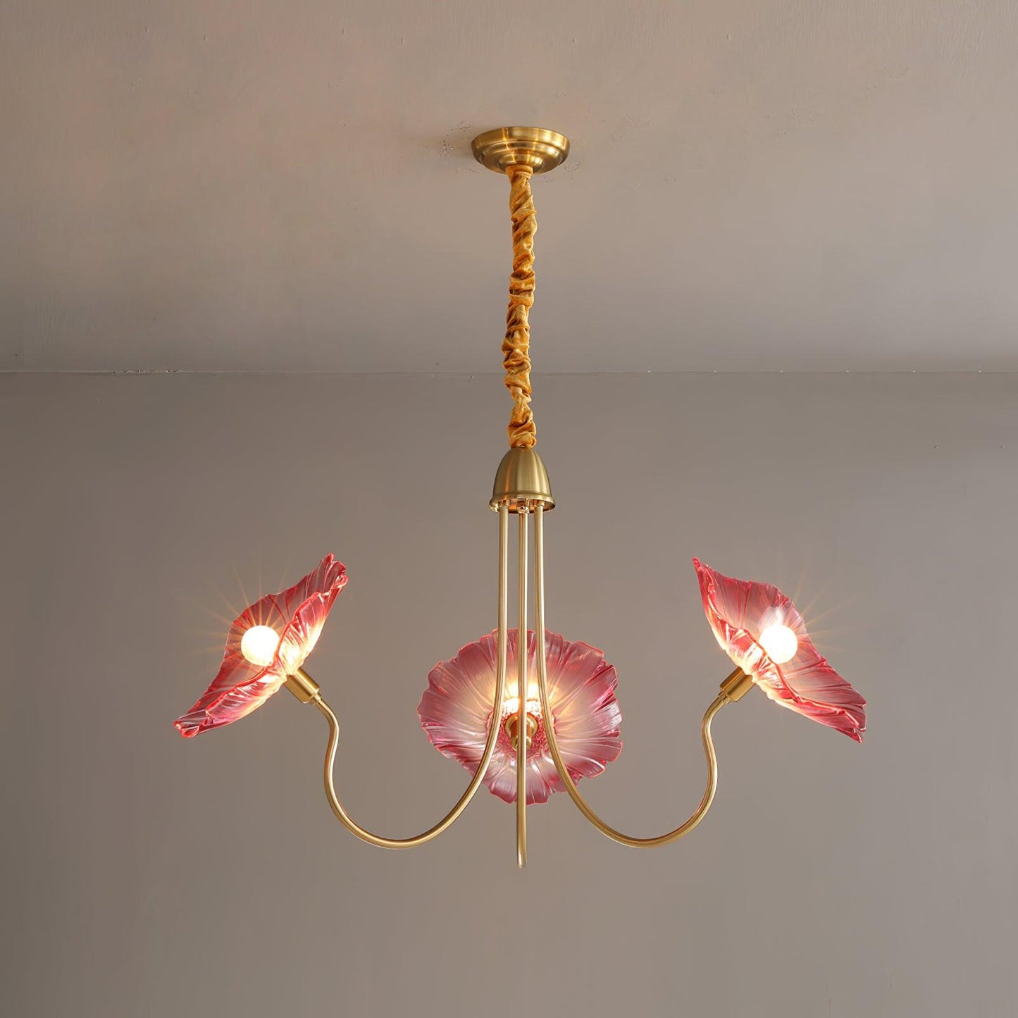 Nara Frosted Glass Lotus Leaf Chandelier