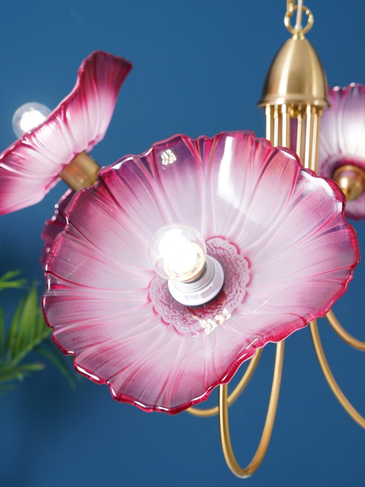 Nara Frosted Glass Lotus Leaf Chandelier