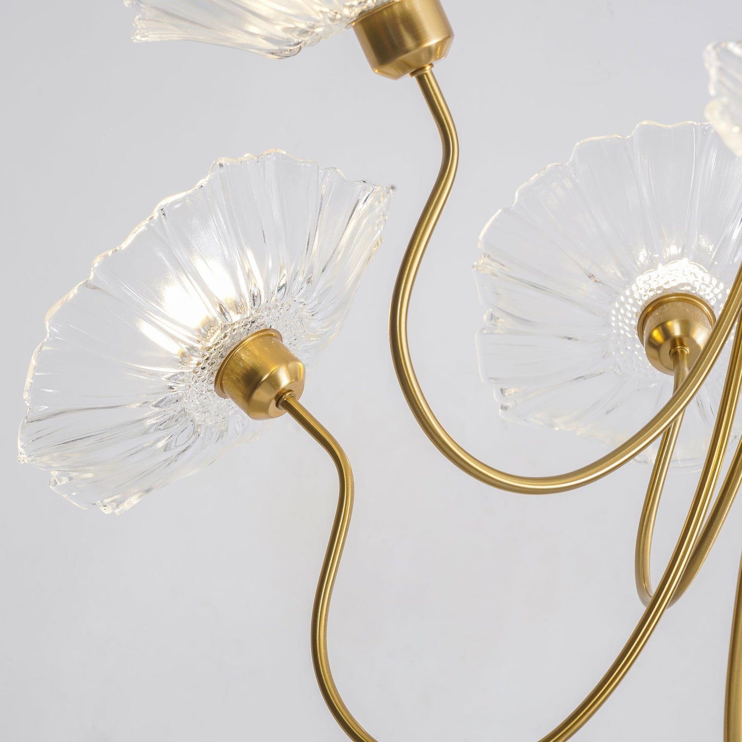 Nara Frosted Glass Lotus Leaf Chandelier
