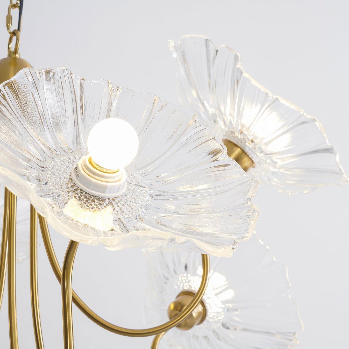 Nara Frosted Glass Lotus Leaf Chandelier